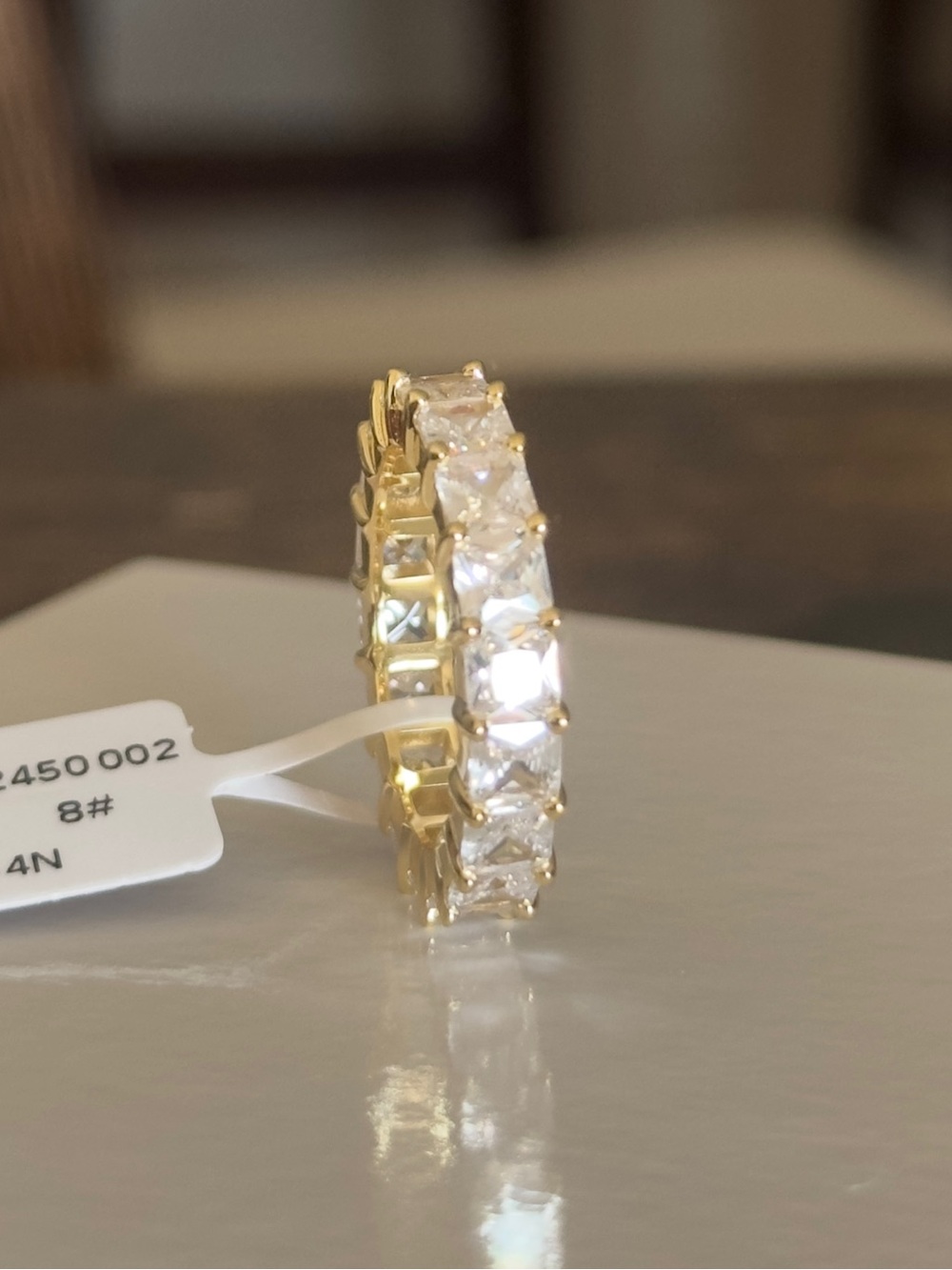 Square-Cut CZ Stone Eternity Band